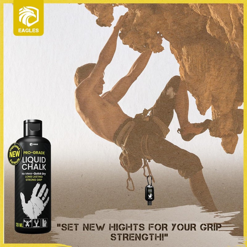 Eagle's Pro Grade Gym Liquid Chalk 50, 120 or 280ml Mess-Free Chalk for Weightlifting, Gymnastics Rock Climbing, Pole Grip, Sports Dries in Seconds - Sweat-Resistant and Long Lasting - Image 4